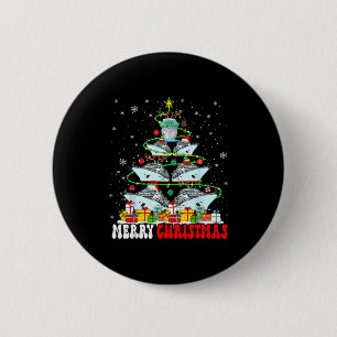 Prettig kerstfeest Rendier Elf Kerstman Cruisesche Ronde Button 5,7 Cm
