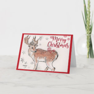 Prettig kerstfeest rendier kaart