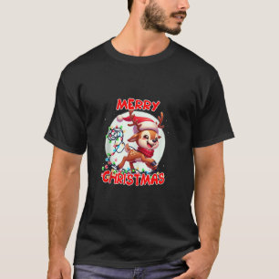 Prettig kerstfeest rendier verstrikt in kerstverli t-shirt