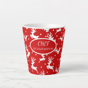 Prettig kerstfeest Rendieren Rood Vakantie Latte Mok