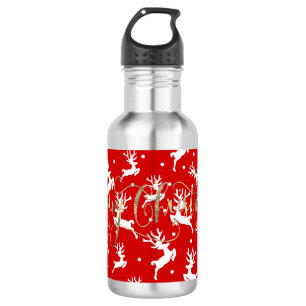 Prettig kerstfeest Rendieren Rood Waterfles