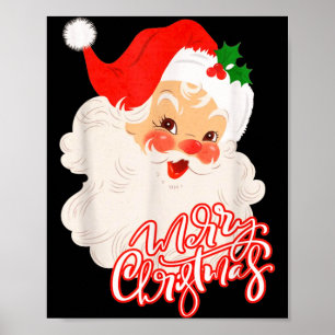 Prettig kerstfeest Retro Kerstman Vintage Retro Xm Poster