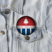 Prettig kerstfeest Retro Patriottisch Ronde Button 7,6 Cm (In situ)