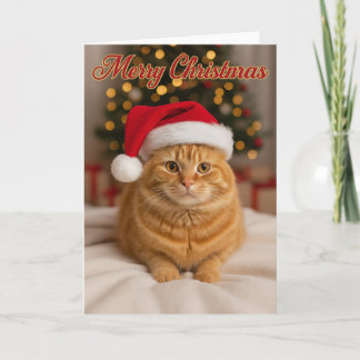Prettig Kerstfeest – Rode Kater bij de Boom   Kaart