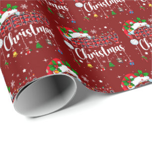 Prettig kerstfeest Rode Kerstman Hoed Rendier Kers Cadeaupapier