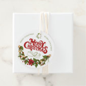 Prettig Kerstfeest | Rode Typografie Bedankjes Labels (In situ)