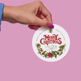 Prettig Kerstfeest | Rode Typografie Bedankjes Labels