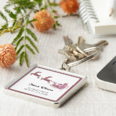 Prettig kerstfeest | Rode typografie Sleutelhanger (Zijkant)