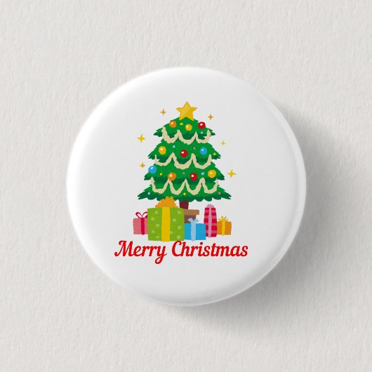 Prettig kerstfeest ronde button 3,2 cm (Voorkant)