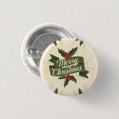 Prettig kerstfeest ronde button 3,2 cm (Voorkant /achterkant)