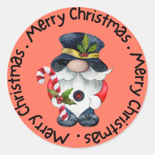 Prettig kerstfeest ronde sticker (Voorkant)