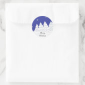 Prettig kerstfeest ronde sticker (Tas)
