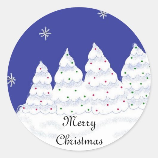 Prettig kerstfeest ronde sticker (Voorkant)