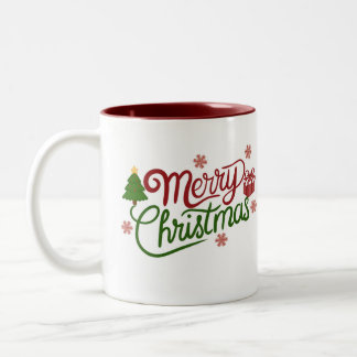 Prettig kerstfeest Rood en Groen Festieve Vakantie Tweekleurige Koffiemok
