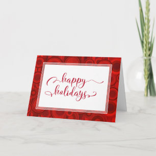 Prettig Kerstfeest Rood Schrift met Cirkels & Stre Feestdagen Kaart