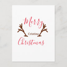 Prettig kerstfeest roodbruine rendierhoorn vakanti