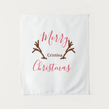 Prettig kerstfeest roodbruine rendierhoorn vakanti