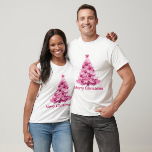 Prettig kerstfeest - Roze kerst T-shirt