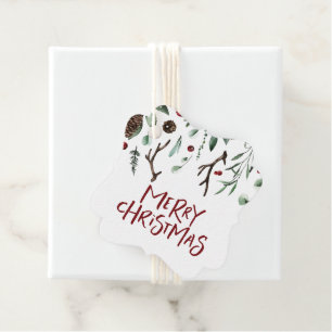 Prettig kerstfeest Rustige wintergroenblijvende Bedankjes Labels