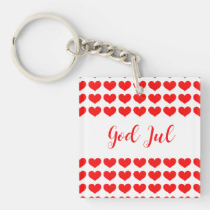 Prettig Kerstfeest Scandinavische Kerstcadeau vrij Sleutelhanger