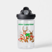 Prettig kerstfeest! Schattig hert, Vossen & Wangza Waterfles (Voorkant)