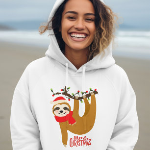 Prettig kerstfeest, schattige luiaardliefhebber, k hoodie