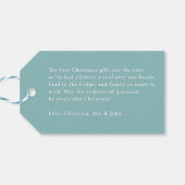 PRETTIG KERSTFEEST! Schattige pinguïn met kerstman Cadeaulabel (Achterkant Horizontaal)