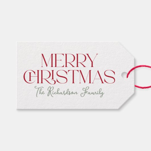 Prettig kerstfeest script cadeaulabel (Voorkant (Horizontaal))