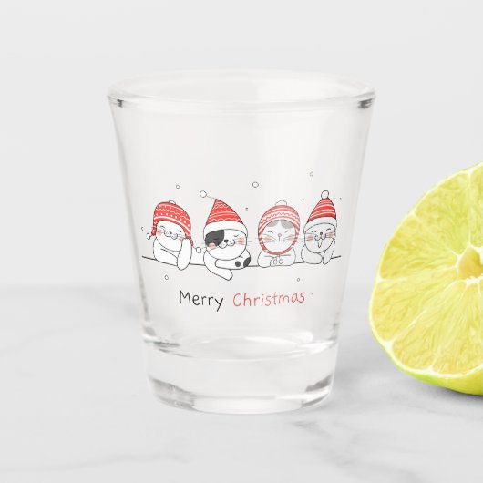 Prettig kerstfeest shot glas (Voorkant)