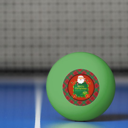 Prettig kerstfeest Sint Kerstman Tartan Plaid Pingpongballen (Net)