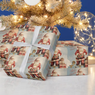 Prettig kerstfeest Sinterklaas met cadeaus Cadeaupapier