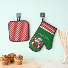 Prettig kerstfeest Sinterklaas Ovenwant & Pannenlap Set
