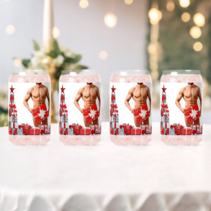 Prettig kerstfeest SlipperyJoe rood wit zilver ges Blikvorm Glas