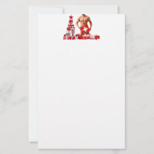 Prettig kerstfeest SlipperyJoe rood wit zilver ges Briefpapier