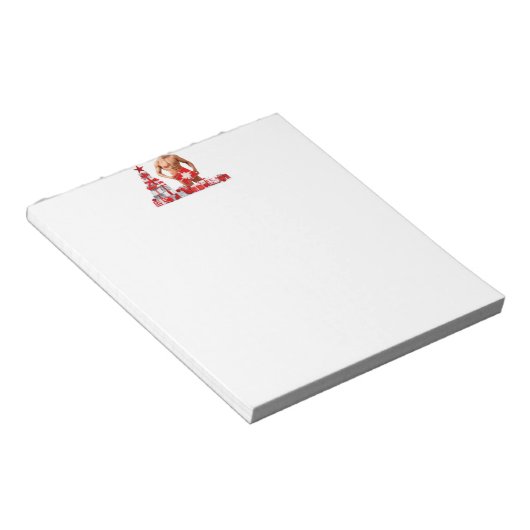 Prettig kerstfeest SlipperyJoe rood wit zilver ges Notitieblok (Schuin)