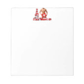Prettig kerstfeest SlipperyJoe rood wit zilver ges Notitieblok (Voorkant)