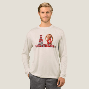Prettig kerstfeest SlipperyJoe rood wit zilver ges Tri-Blend Shirt