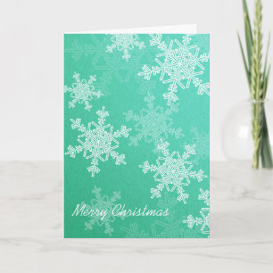 Prettig kerstfeest Smaragd Witte Sneeuwvlok Minima Feestdagen Kaart