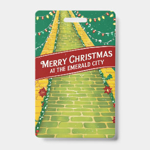Prettig kerstfeest Smaragdgroene Stad Badge