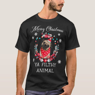 Prettig kerstfeest, smerig beest- Grappig kerstfee T-shirt