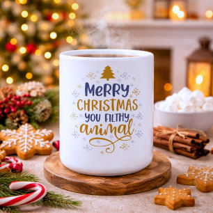Prettig kerstfeest, smerig beest koffiemok