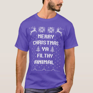 Prettig kerstfeest smerig dier vintage t-shirt
