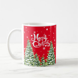 Prettig kerstfeest Sneeuw Bomen Kerst Mok