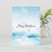 Prettig kerstfeest , sneeuw feestdagenkaart (Staand voorkant)