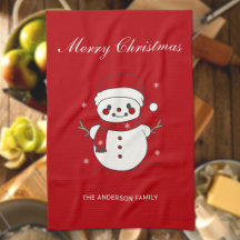 Prettig kerstfeest Sneeuwman Aangepaste familienaa