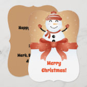 Prettig kerstfeest Sneeuwman Feestdagenkaart (Voorkant / Achterkant)
