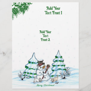 Prettig kerstfeest! Sneeuwman met Kat en Puppy Flyer