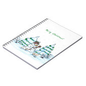 Prettig kerstfeest! Sneeuwman met Kat en Puppy Notitieboek (Linkerzijde)