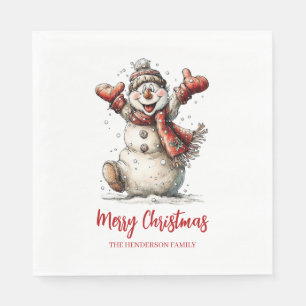 Prettig kerstfeest Sneeuwman Servet