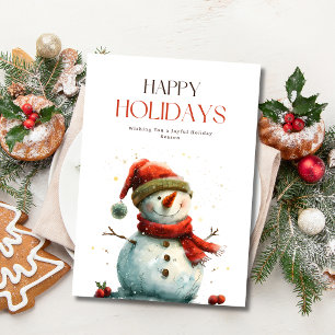 Prettig kerstfeest sneeuwman Winter vakantie Kerst Feestdagenkaart